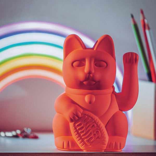 Lucky Cat - Neon Orange