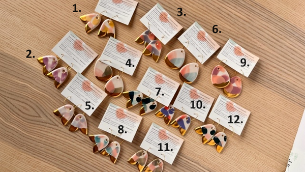 Flower Bell / Drop Porcelain Earrings