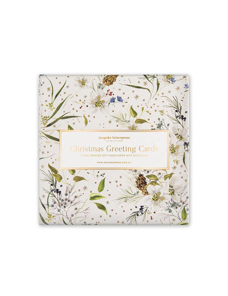 12 Pack Christmas Small Greeting Cards Boxset - A Christmas Garden