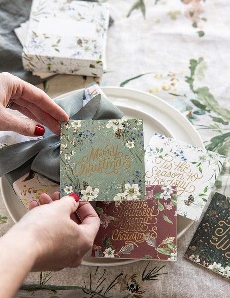 12 Pack Christmas Small Greeting Cards Boxset - A Christmas Garden