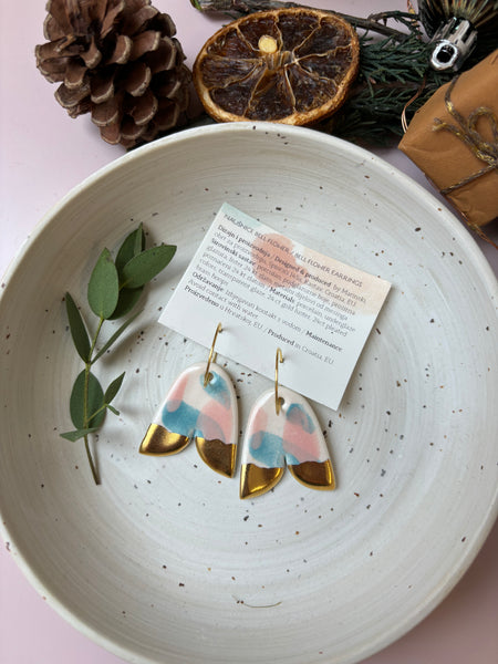 Flower Bell / Drop Porcelain Earrings