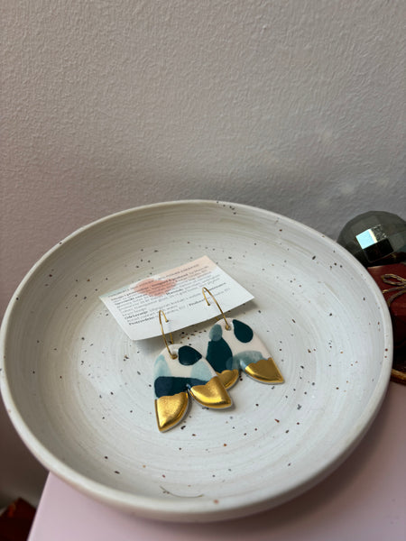 Flower Bell / Drop Porcelain Earrings