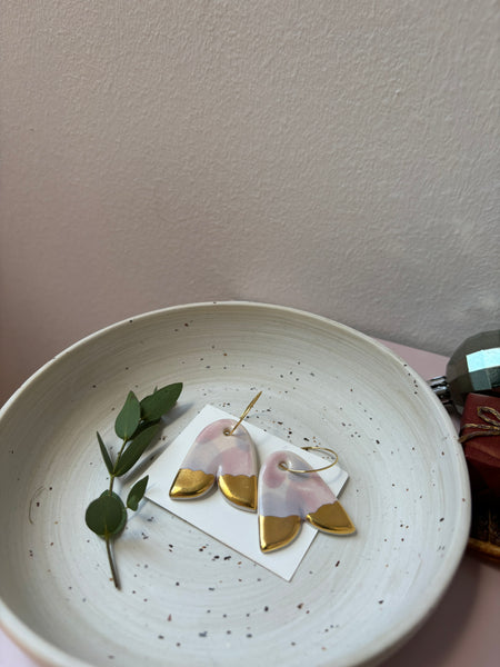 Flower Bell / Drop Porcelain Earrings