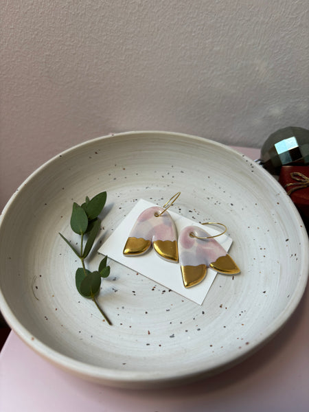 Flower Bell / Drop Porcelain Earrings