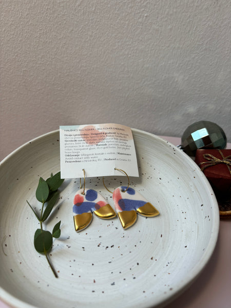 Flower Bell / Drop Porcelain Earrings
