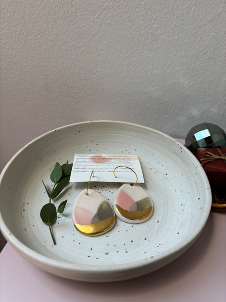 Flower Bell / Drop Porcelain Earrings
