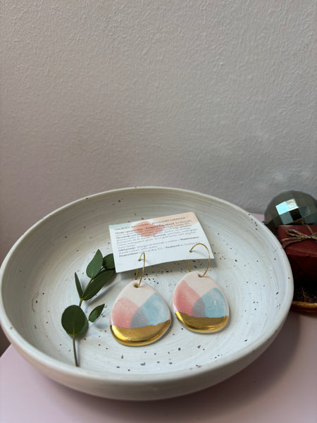 Flower Bell / Drop Porcelain Earrings