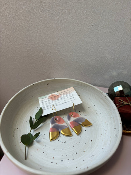 Flower Bell / Drop Porcelain Earrings