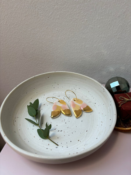 Flower Bell / Drop Porcelain Earrings