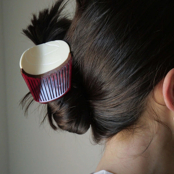 Red Velvet Cupcake Hair Claw