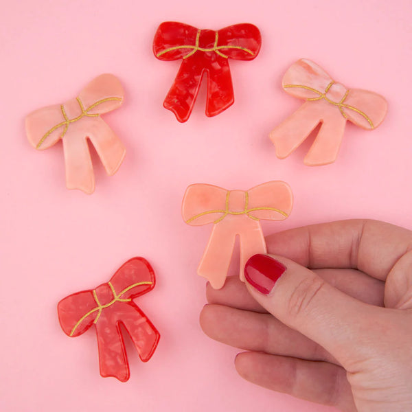 Red Bow Hair Clip