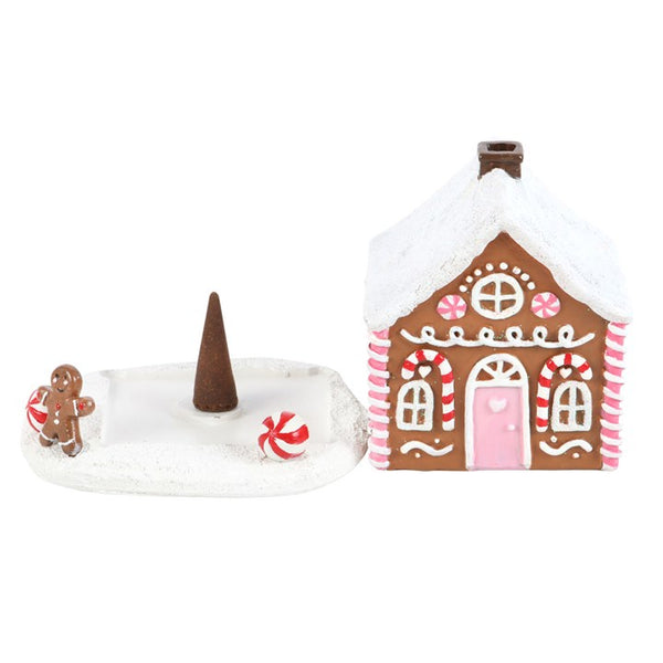 (SECONDS SALE) Pink Gingerbread House Incense Cone Holder