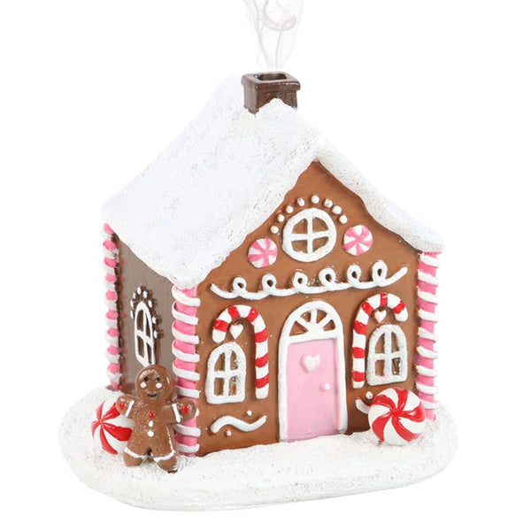 (SECONDS SALE) Pink Gingerbread House Incense Cone Holder