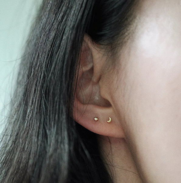 Tiny Crescent Moon Earrings
