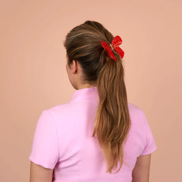 Red Bow Hair Claw