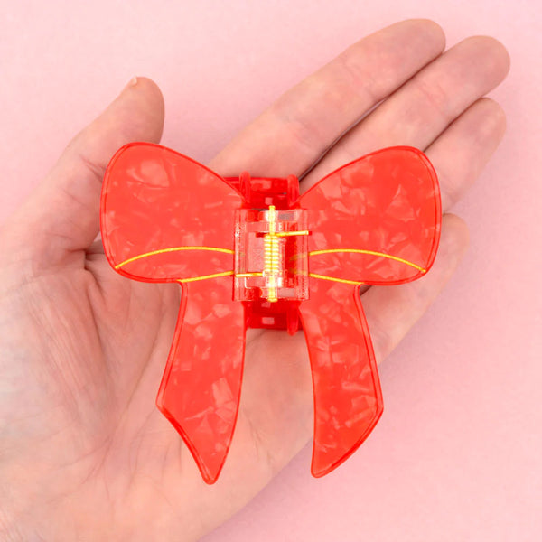 Red Bow Hair Claw