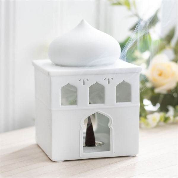 (WAREHOUSE SALE) Off White Mosque Oil Burner and Incense Holder
