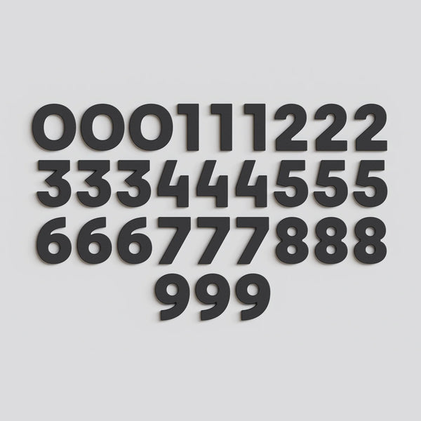Number Magnets in Black