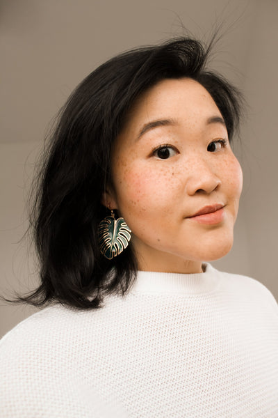 Monstera Drop Earrings