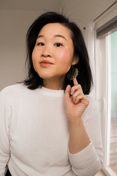 Monstera Drop Earrings