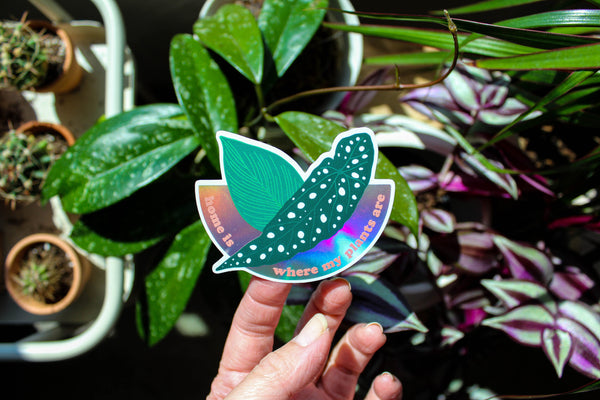 Home is Where My Plants Are • Holographic Sticker