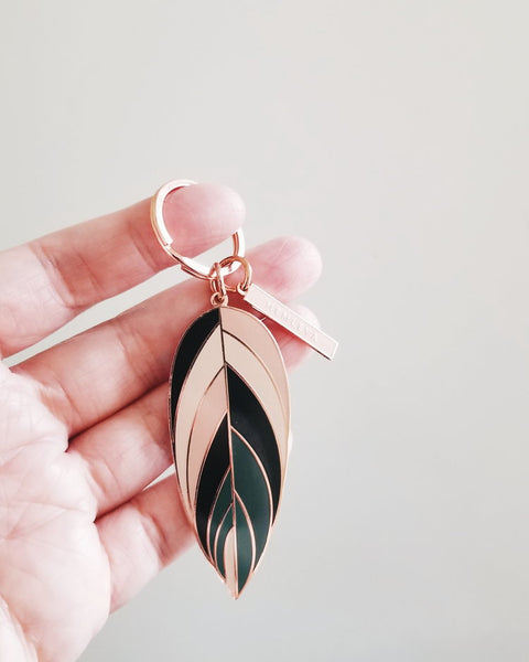 Stromanthe Sanguinea 'Triostar' Keychain