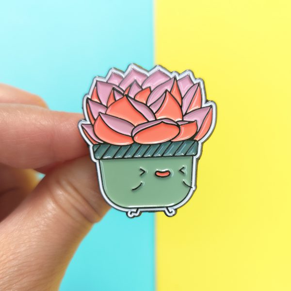 (WAREHOUSE SALE) Echeveria Pink Champaigne Soft Enamel Pin