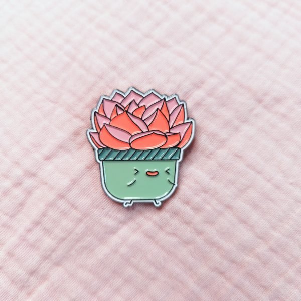 (WAREHOUSE SALE) Echeveria Pink Champaigne Soft Enamel Pin