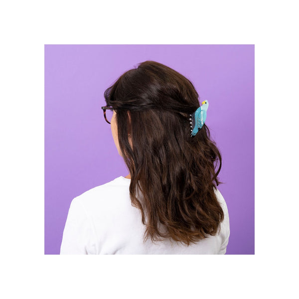 Blue Budgie Hair Claw