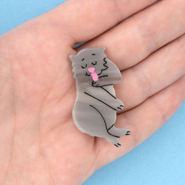 Grey Cat Hair Clip