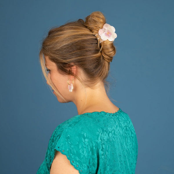 Pink Pansy Hair Claw