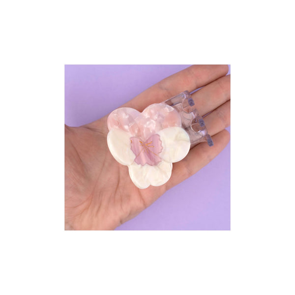 Pink Pansy Hair Claw