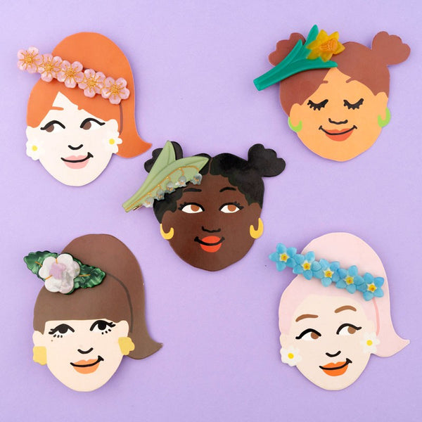 Pink Pansy Hair Clip
