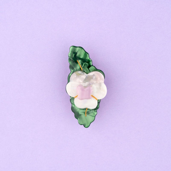 Pink Pansy Hair Clip