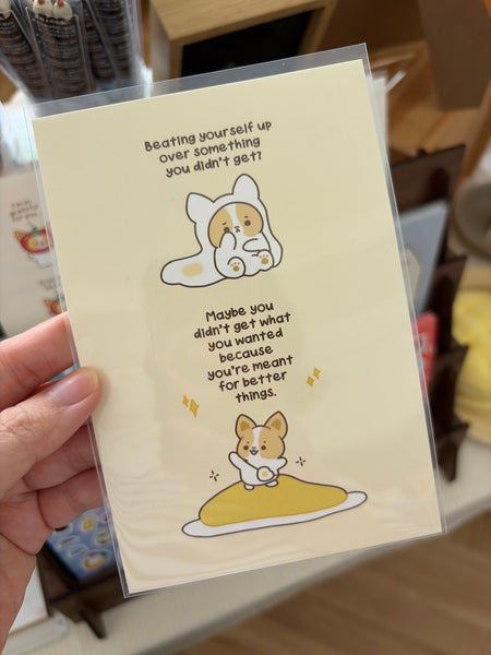 The Happy Feast (Corgiyolk) - Card / Postcard (2 for $8)