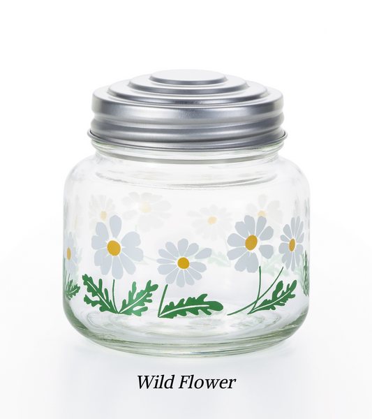 Aderia Retro Glass Jar with Metal Lid