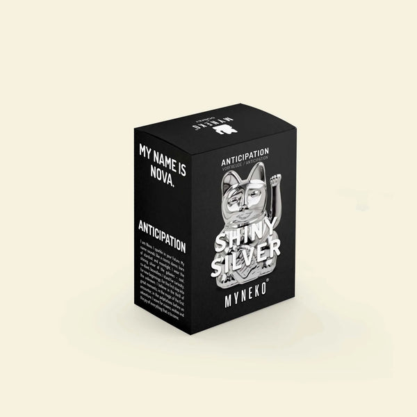 Mini Lucky Cat - Shiny Silver