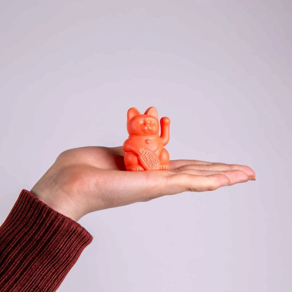 Solar Lucky Cat - Neon Orange