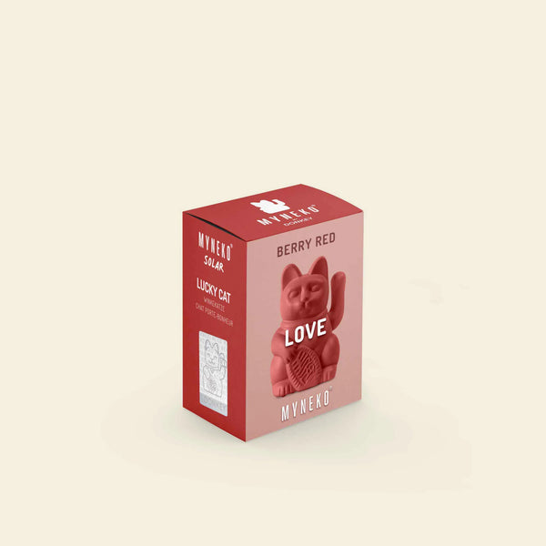 (PRE-ORDER) Solar Lucky Cat - Berry Red