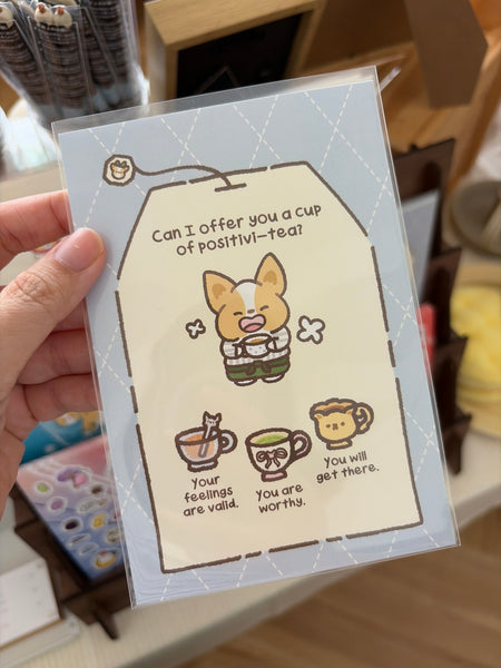 The Happy Feast (Corgiyolk) - Card / Postcard (2 for $8)