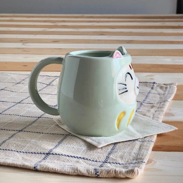 Daruma Lucky Cat Mug (Launching on 24th Jan at CNY Open Studio)