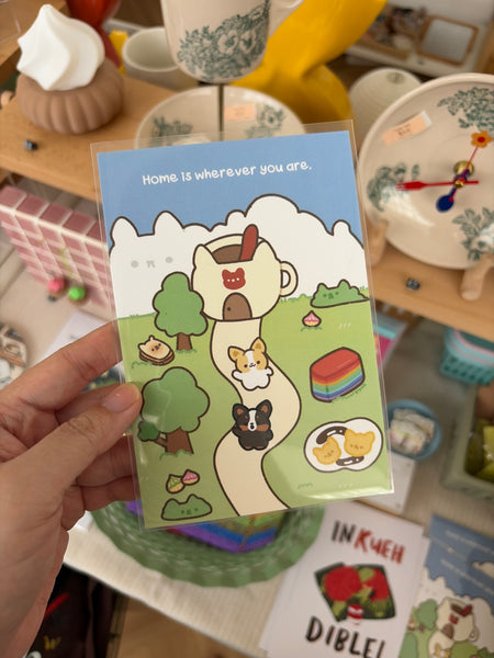 The Happy Feast (Corgiyolk) - Card / Postcard (2 for $8)