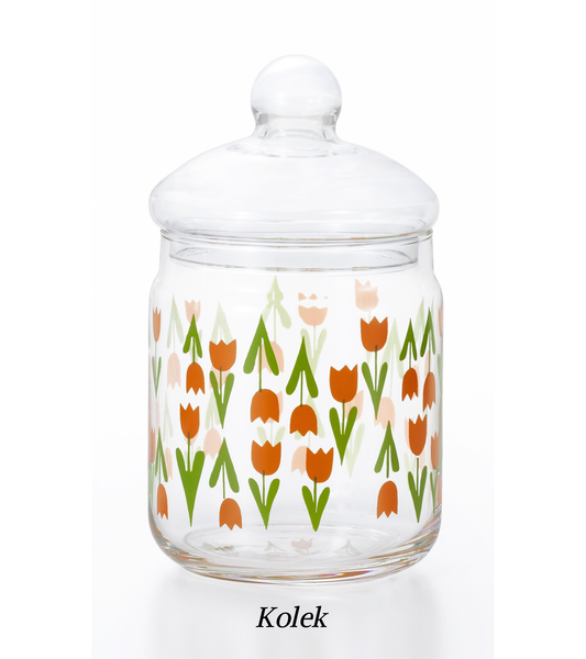 Aderia Retro Glass Jar with Glass Lid - Tall