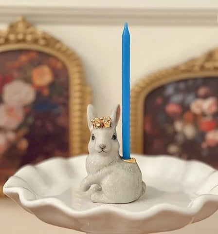 Royal White Rabbit Cake Topper