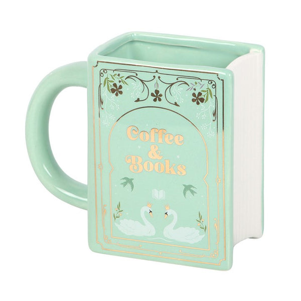 Coffee and Books Green Book Shaped Mug (Launching at Open Studio - 13 September)