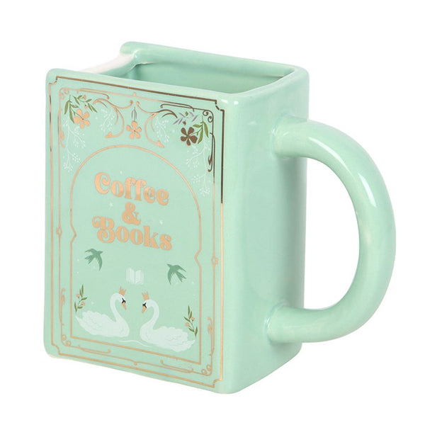 Coffee and Books Green Book Shaped Mug (Launching at Open Studio - 13 September)