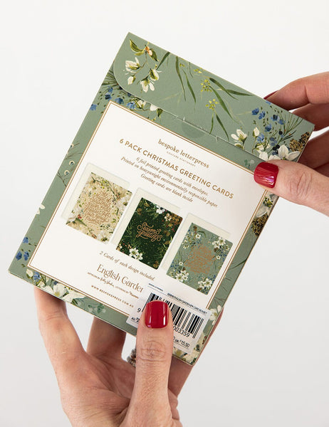 6 Pack Christmas Greeting Card Boxset - English Garden