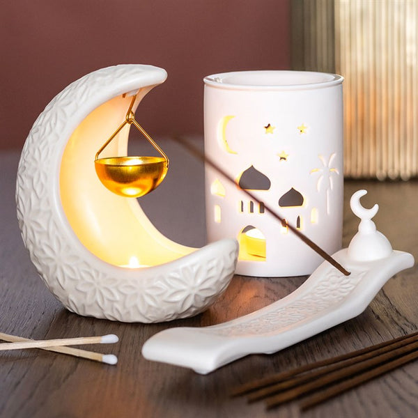 (PRE-ORDER) Geometric Crescent Moon Incense Ash Catcher