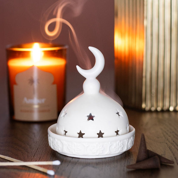 Mosque-shaped Incense Cone and Tealight Holder