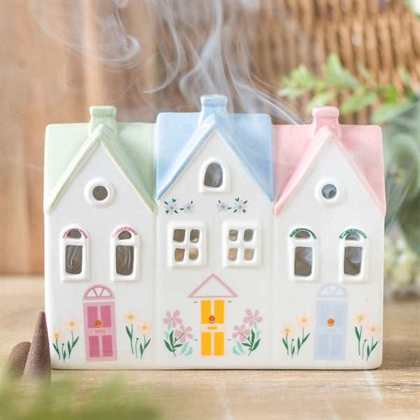 (BACKORDER) Dreamy Pastel House Incense Cone Burner and Tealight Holder